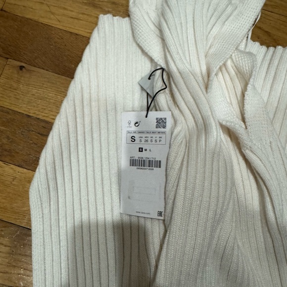 KAIA X ZARA RIBBED LONG DRESS CREAM WHITE - Picture 2 of 4